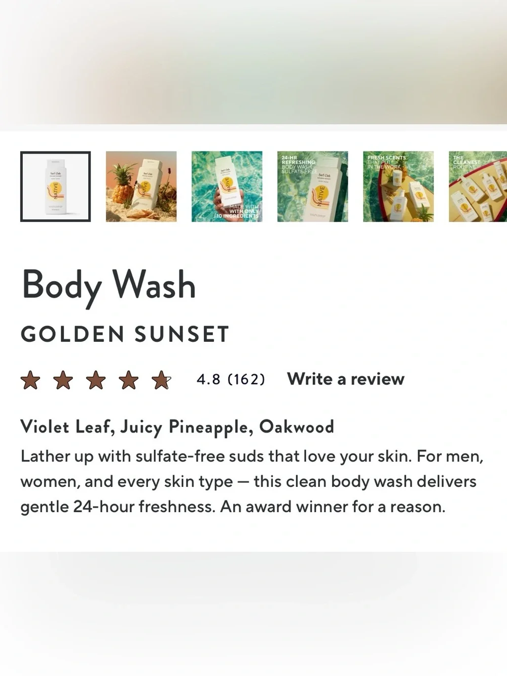 Native Surf Club Golden Sunset Body Wash & Deodorant Limited Edition Set